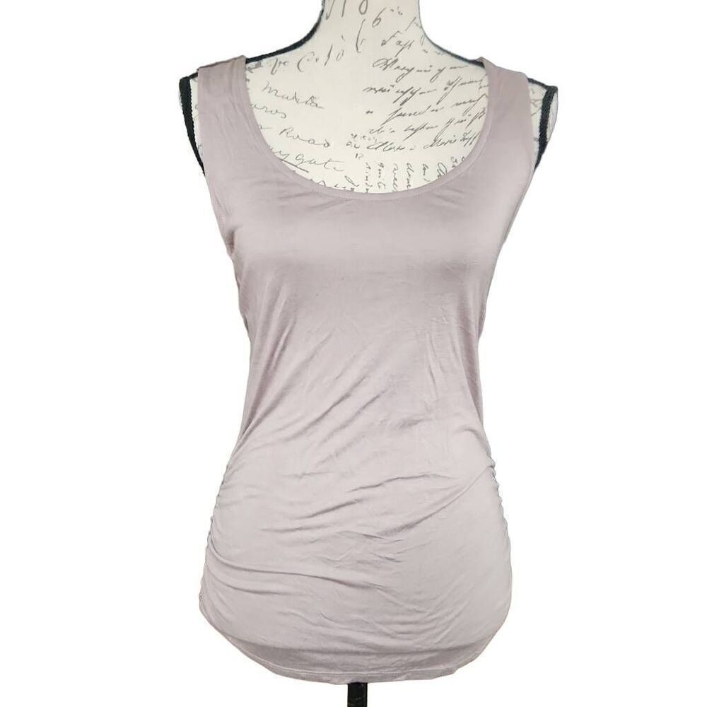 Forever 21 Women's Size Medium Cocoa Brown Crochet Back Ruched Side Tank Top - Picture 1 of 7